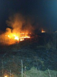 Горение сухой травы в Курском районе