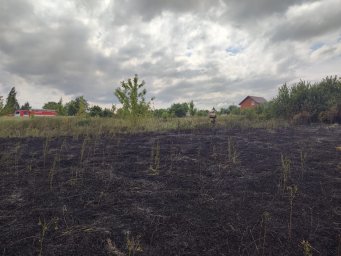 ​Пожарные Курского района на тушении сухой травы