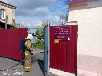 Пожарно-тактические учения в детским саду Рыльского района