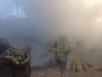​Беловские огнеборцы на ликвидации возгорания