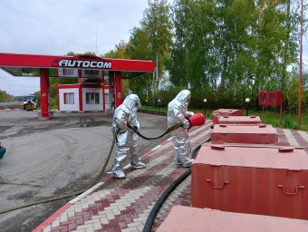 Учения огнеборцев Железногорского и Курского районов