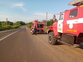 ​Железногорские пожарные тушили траву