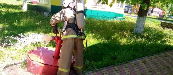 ​Пожарно-тактические занятия на территории ДОЛ &laquo;Березка&raquo; Медвенского района
