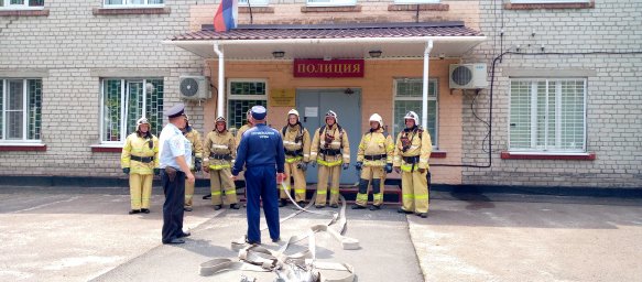 Отработка плана пожаротушения в ОМВД Глушковского района
