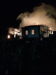 Пожар в д.Злобино Железногорского района