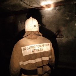 ​Огнеборцы 49 ПЧ Железногорского района на тушении возгорания