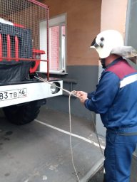 Сдача квартальных зачетов по пожарно-спасательной подготовке в Хомутовском районе
