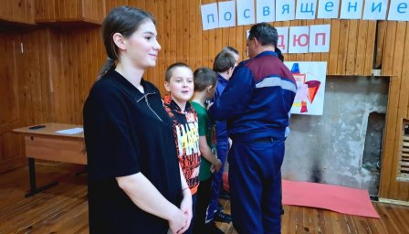 ​Церемония торжественного вступления в ряды юных пожарных в Фатежской школе-интернате