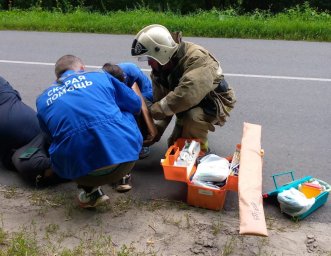 ​Огнеборцы Железногорского района на ликвидации последствий ДТП