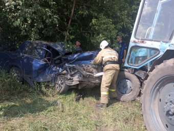 ​Огнеборцы ПЧ Черемисиновского района на ликвидации последствий ДТП