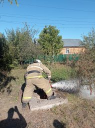 ​Черемисиновские огнеборцы на пожарно-тактических занятиях