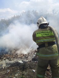 ​Пожарные ПЧ Курского района потушили загоревшийся мусор в селе Колодное