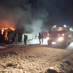 ​Золотухинские огнеборцы на тушении пожара